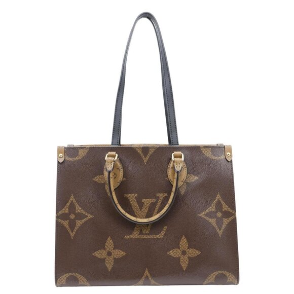 Louis Vuitton  Onthego MM Giant Monogram Reverse Canvas Tote Bag Brown - Picture 1 of 16